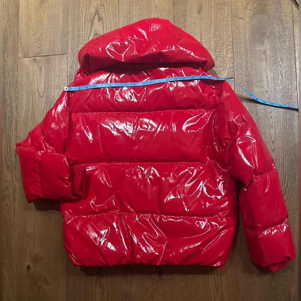 Alice + Olivia Glossy Red Puffer Jacket - Picture 8 of 15